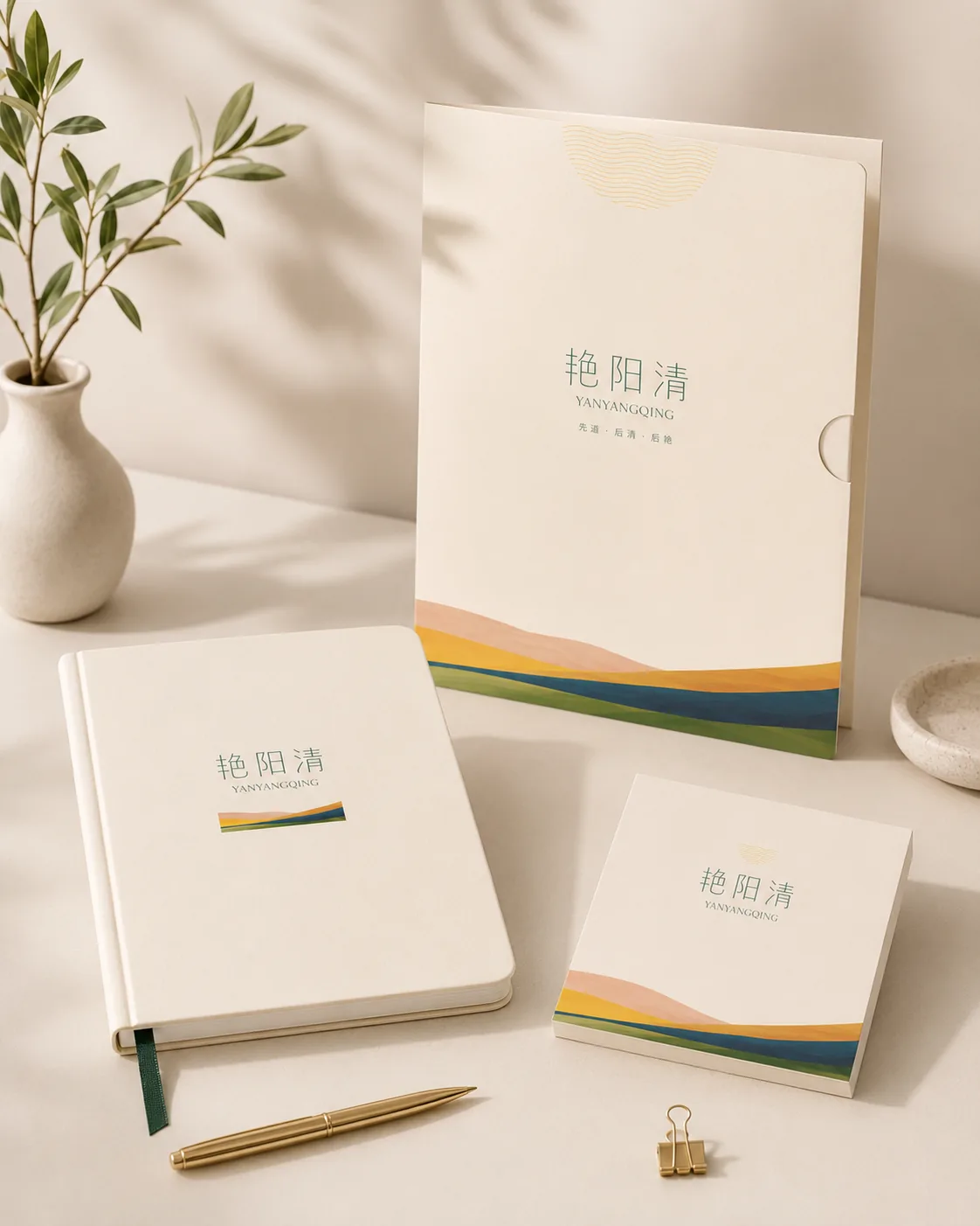 艳阳清笔记本与资料夹